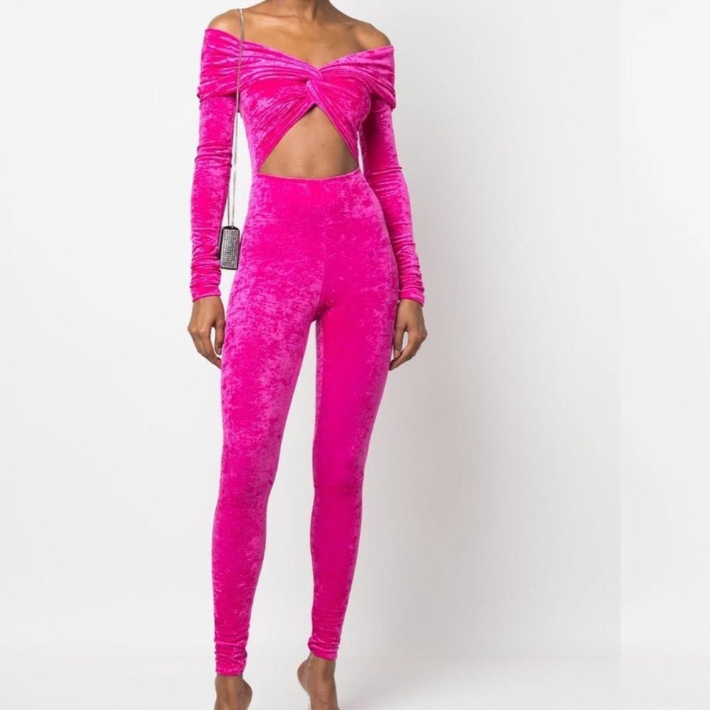 ANDAMANE KENDALL velvet Women's Pink Jumpsuit XS